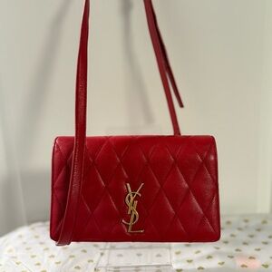 Yves Saint Laurent Scarlet Quilted Shoulder Bag